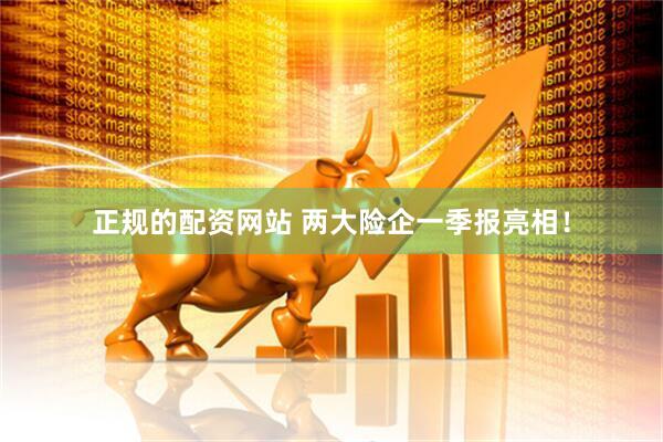 正规的配资网站 两大险企一季报亮相！