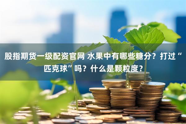 股指期货一级配资官网 水果中有哪些糖分？打过“匹克球”吗？什么是颗粒度？